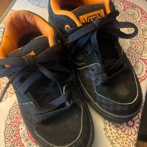 Vans Kids Black and Orange Sneakers
